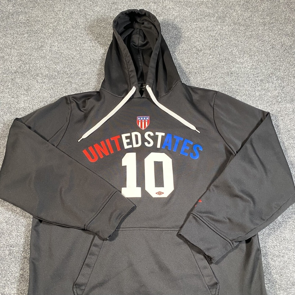 Team USA Soccer World Cup Umbro Mens Large Hoodie #10 Futbol Gear Patriotic